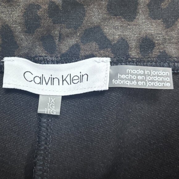 Calvin Klein Leopard Print Leggings - Women's Size 1X - Preowned - 2168 - Picture 3 of 4